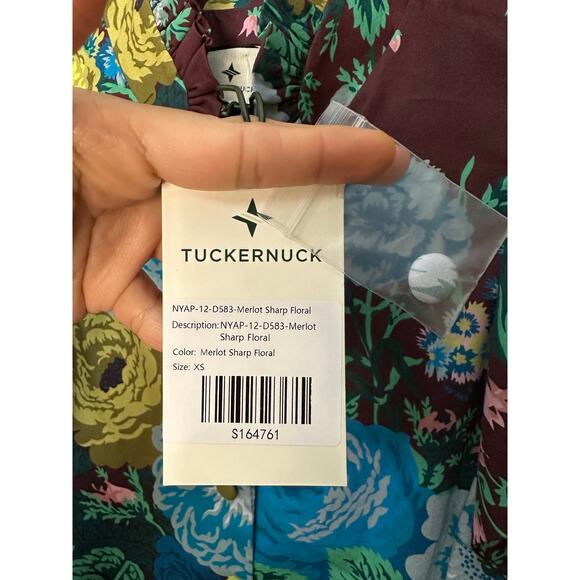 Tuckernuck Alice Midi Dress Merlot Sharp Floral Size XS Brand New - Picture 7 of 13